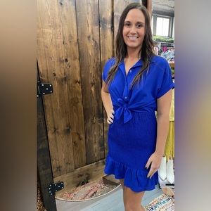 She & Sky Smocked Mini Dress